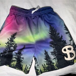Kids Gradient Forest Print Shorts